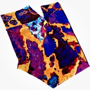 Womens Yoga Athletic Leggings Agstract Apparel Large Eco-friendly Crystal Lava